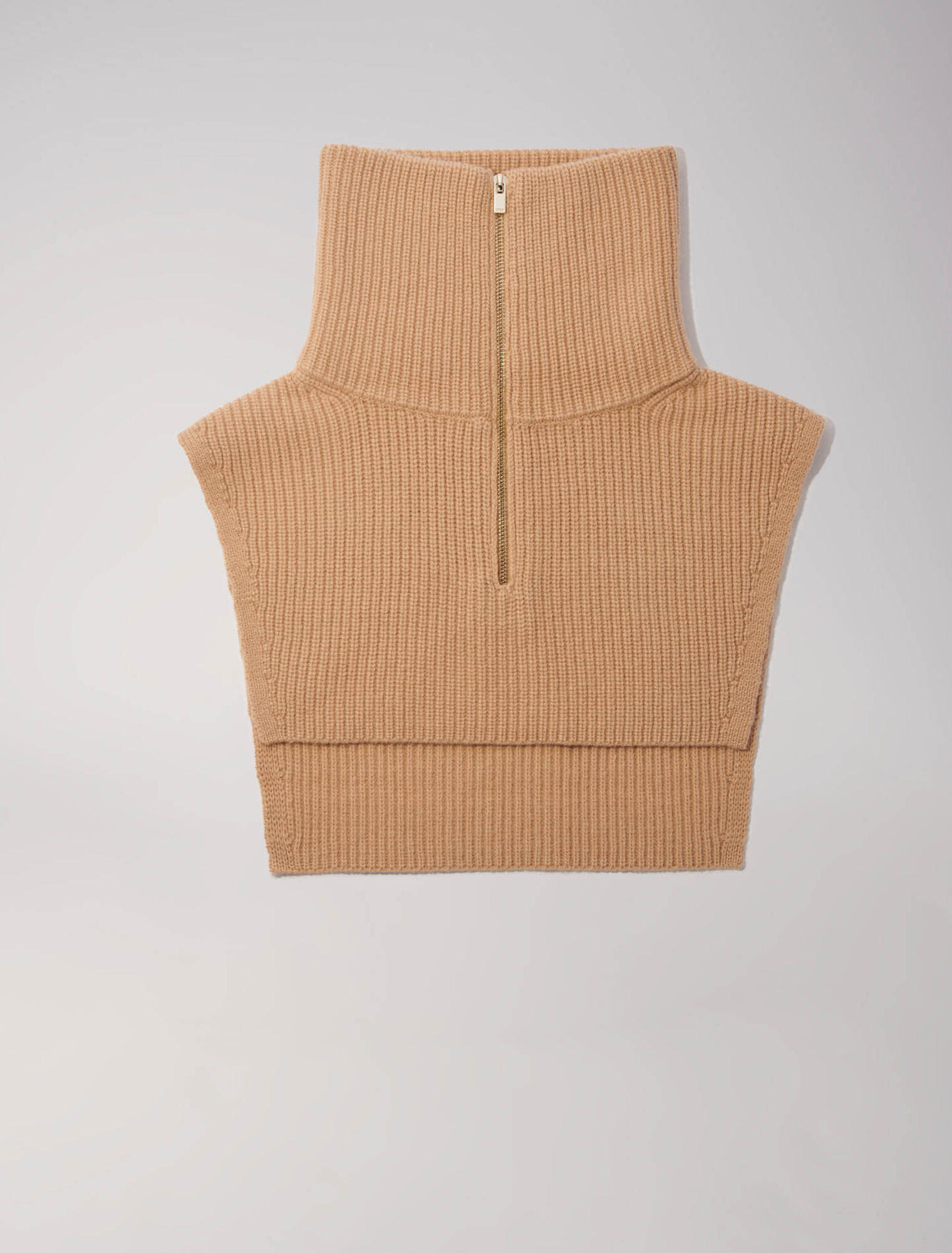 Cashmere/wool zip-up neck warmer