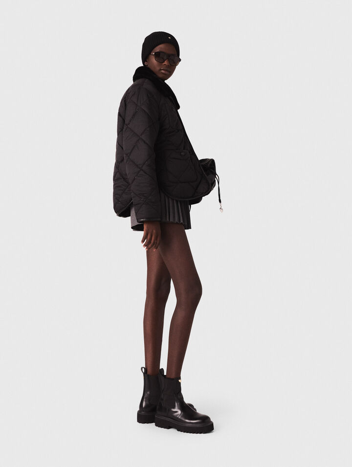 Reversible sequin puffer jacket