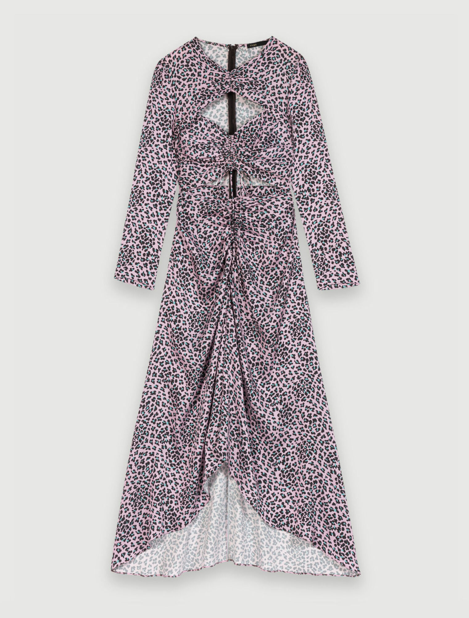 Robe longue satinée et ajourée