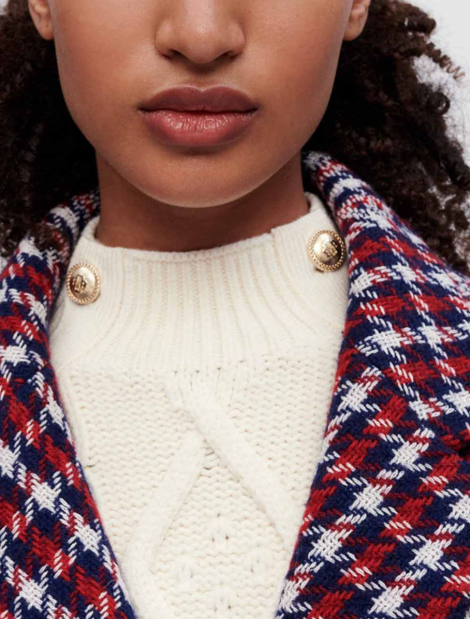 Veste jacquard Clover à carreaux