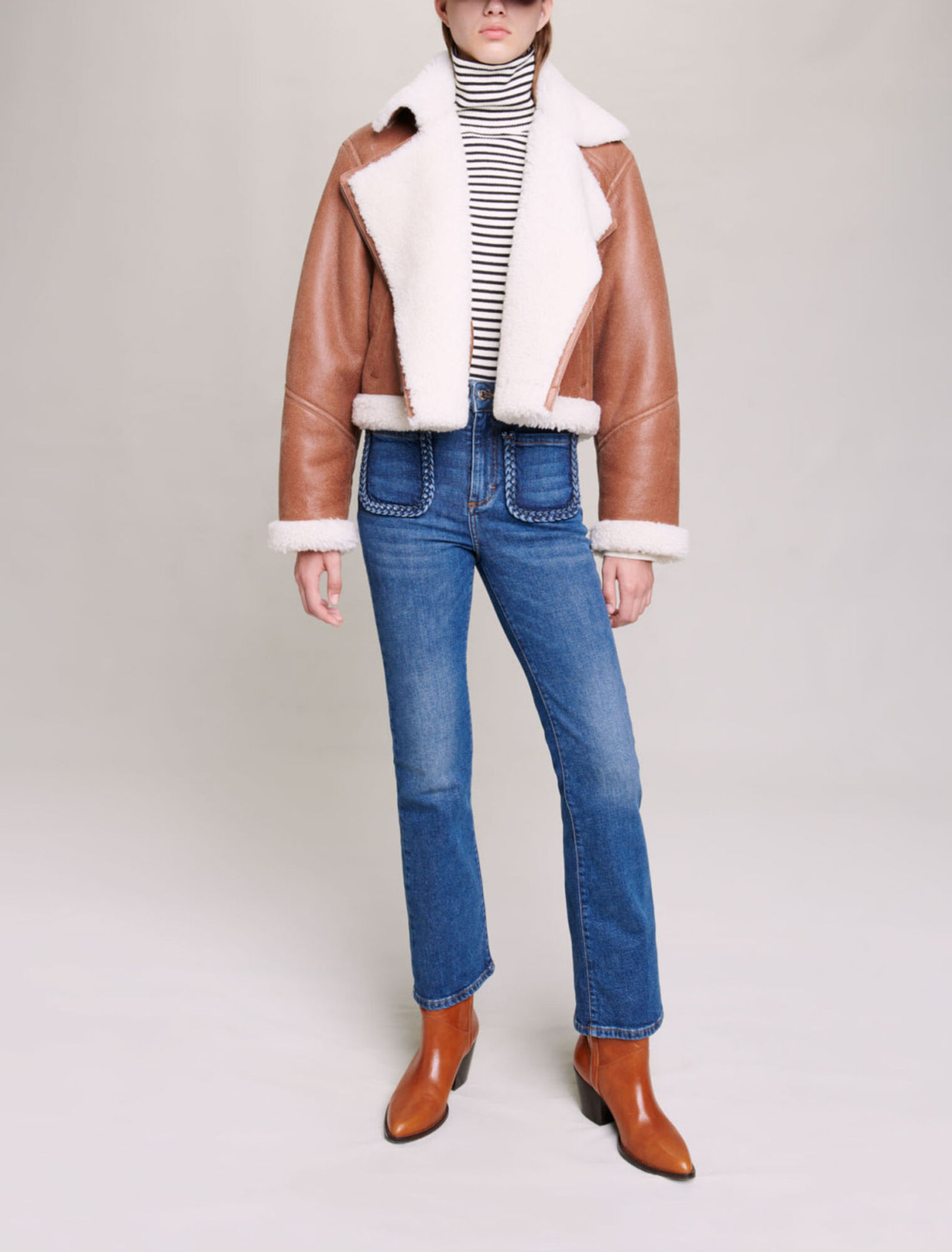 Jeans with braided detailing