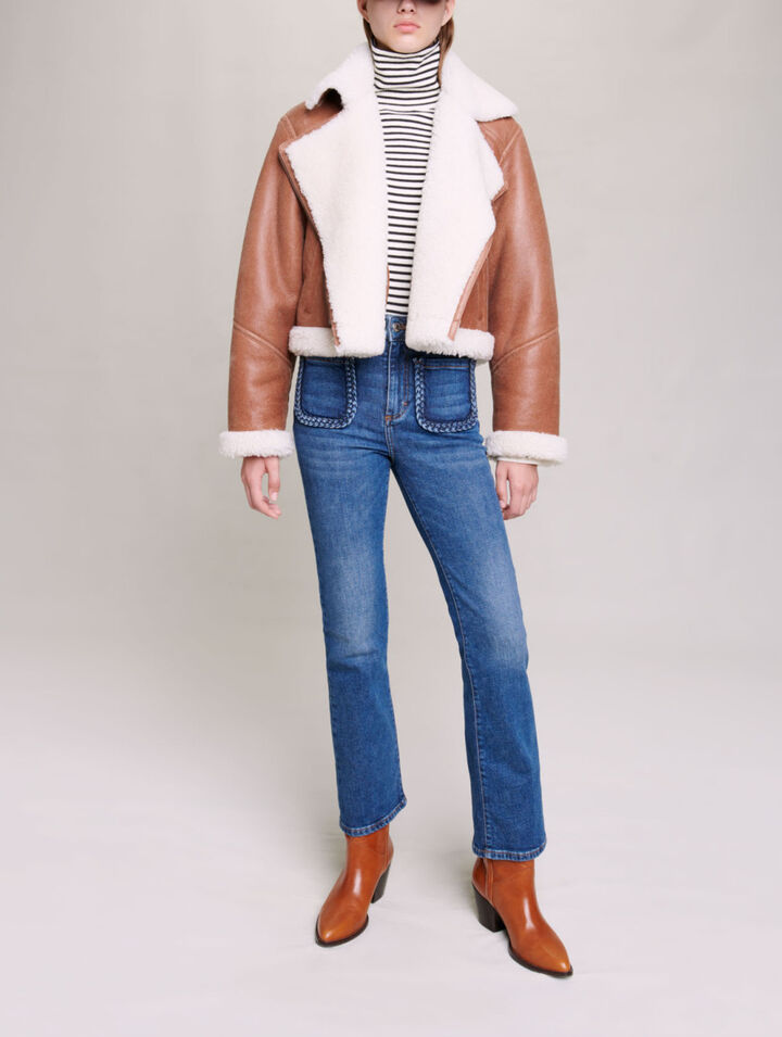 Jeans with braided detailing