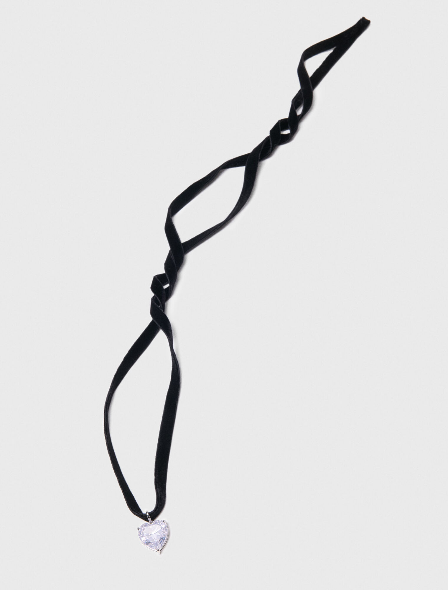 Collier coeur avec cordon velours