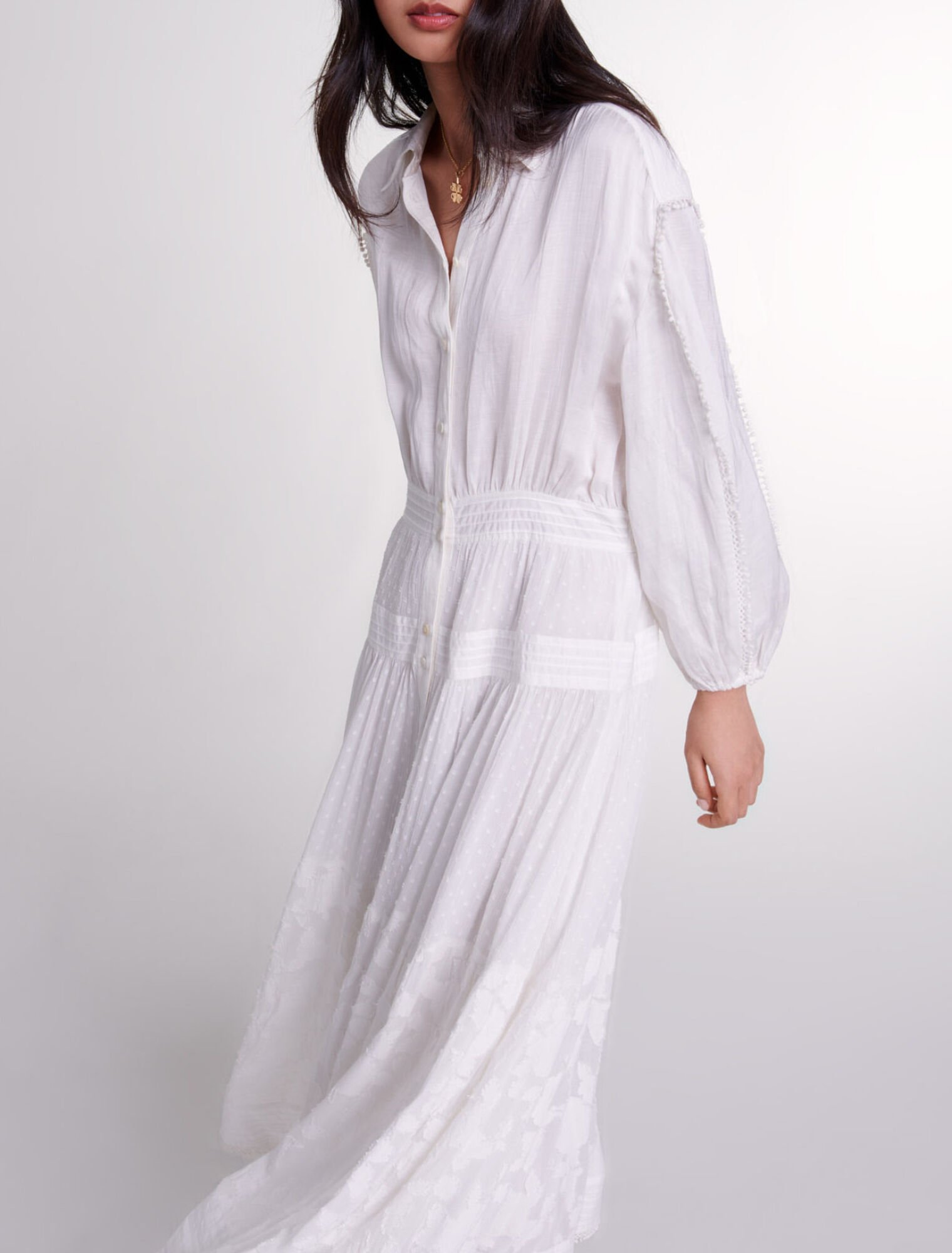 Robe longue en patchwork de coton