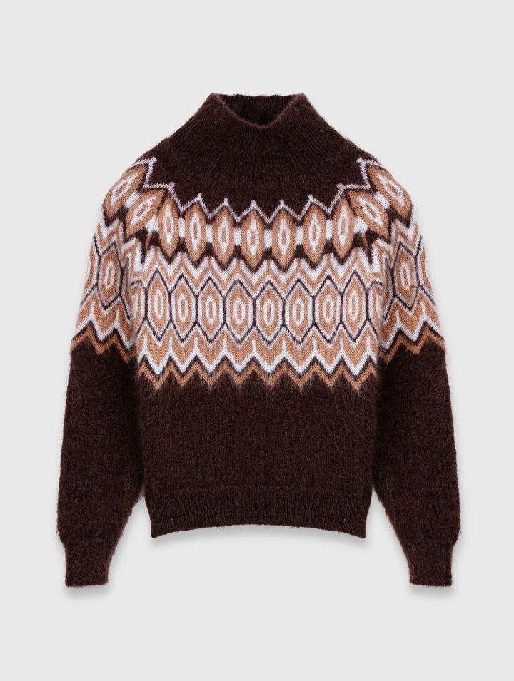 Pull Fairisle à col montant