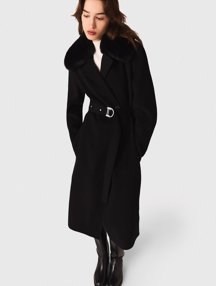 Manteau double face à col amovible