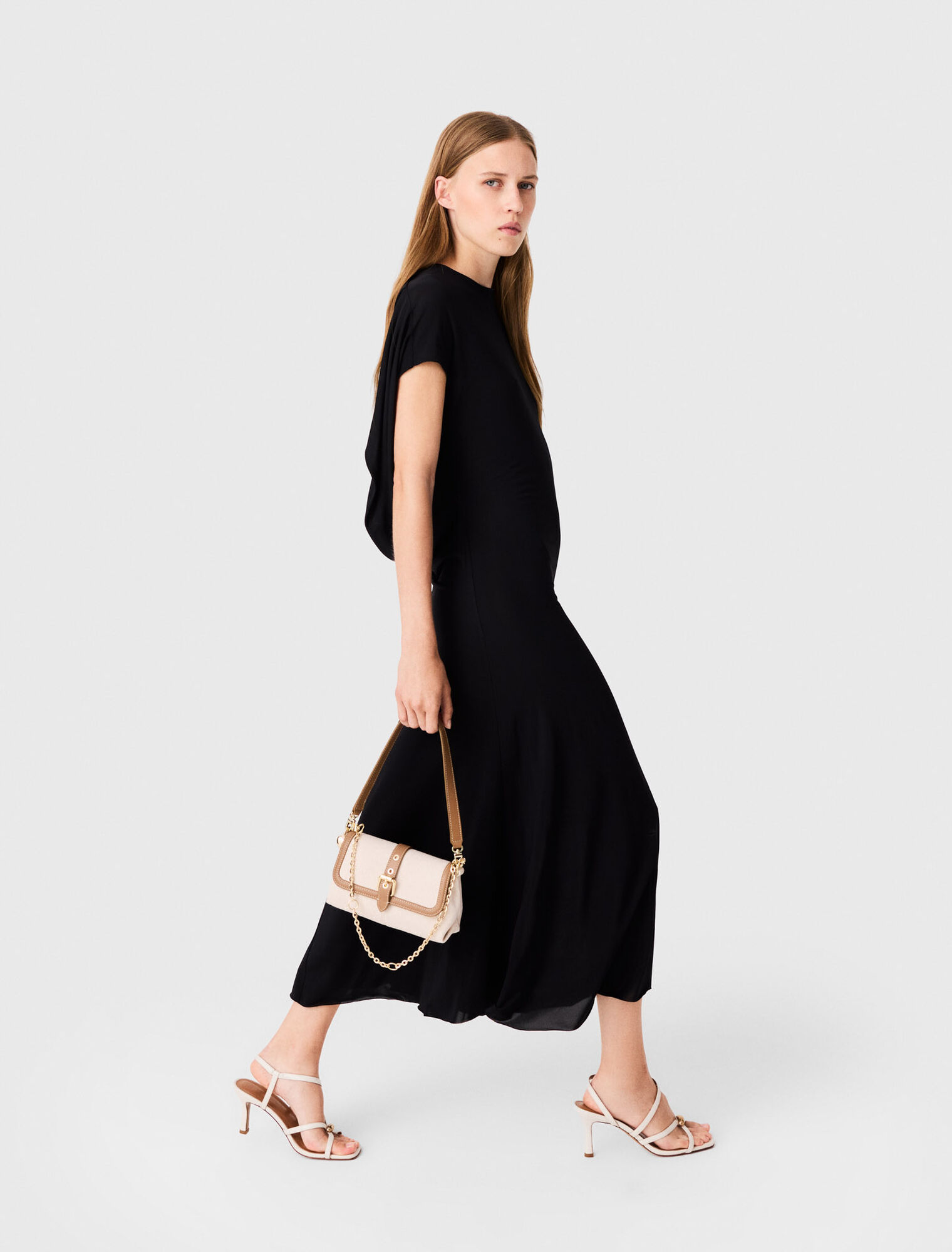 Cowl-back maxi dress