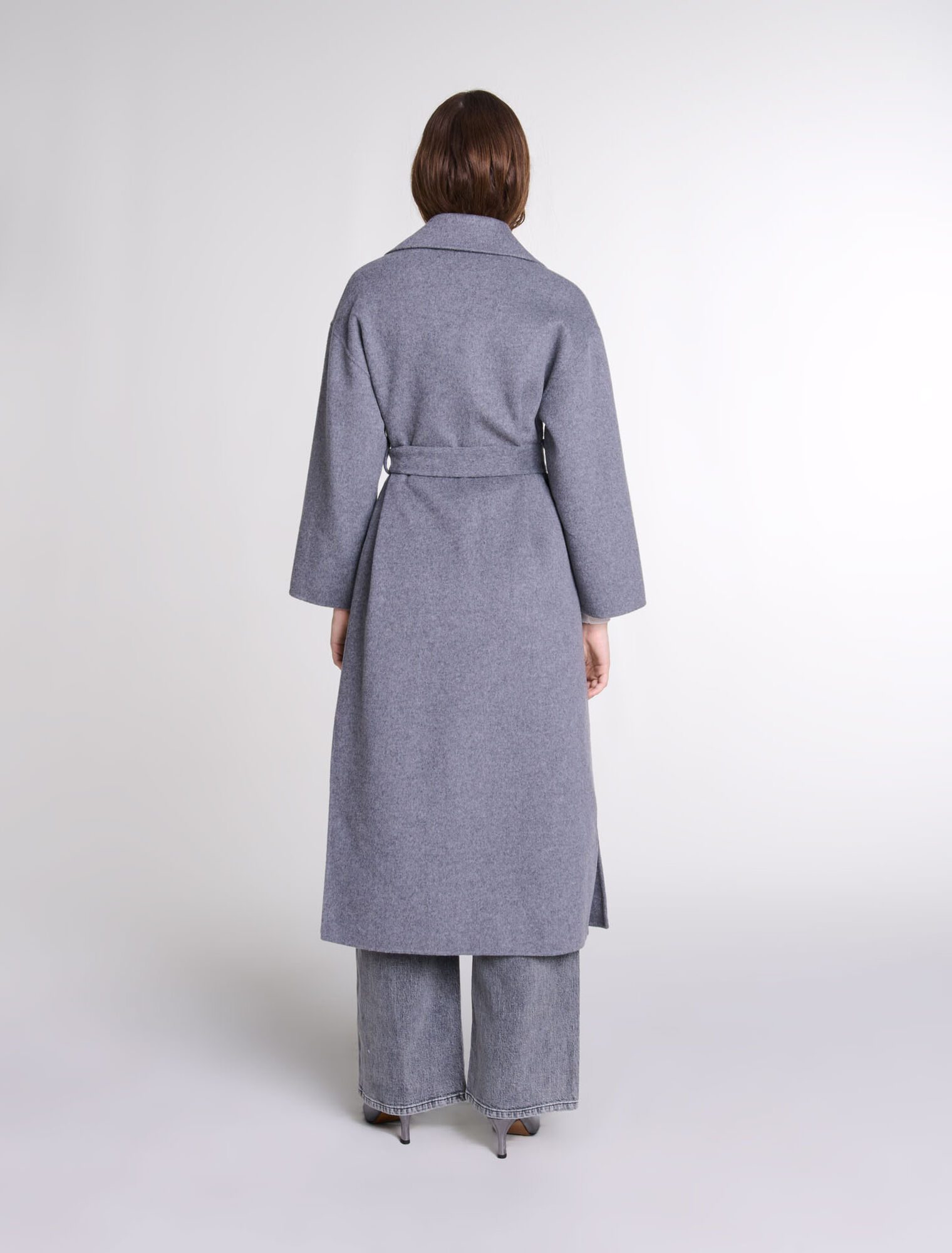 Manteau long double face ceinturé