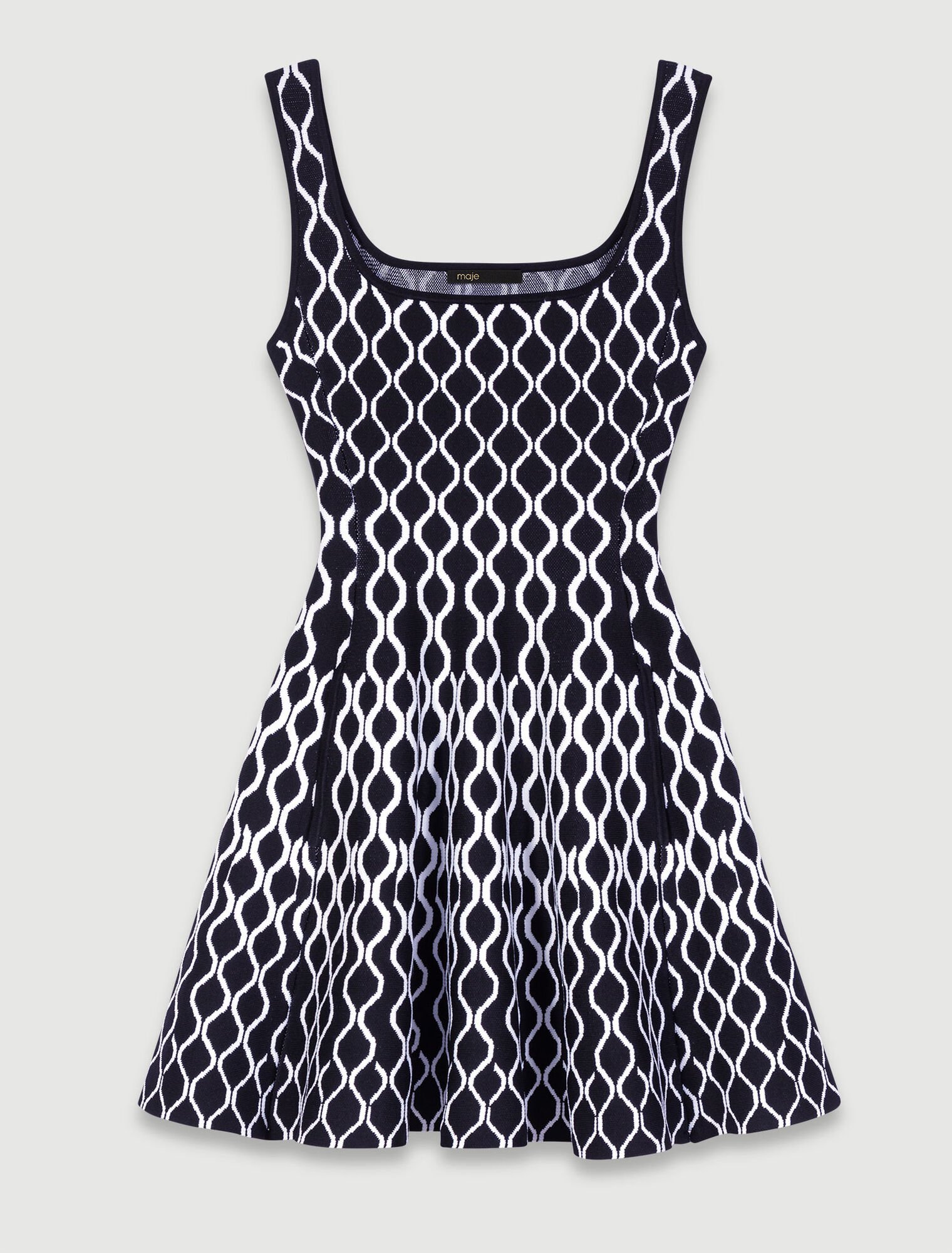 Robe courte en maille à motif