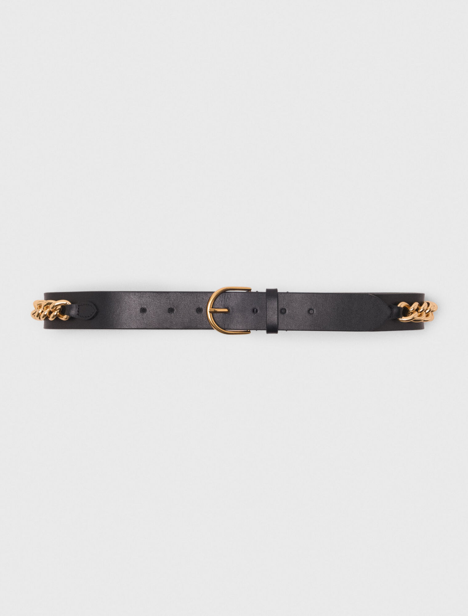 Ceinture en cuir et détails chaines