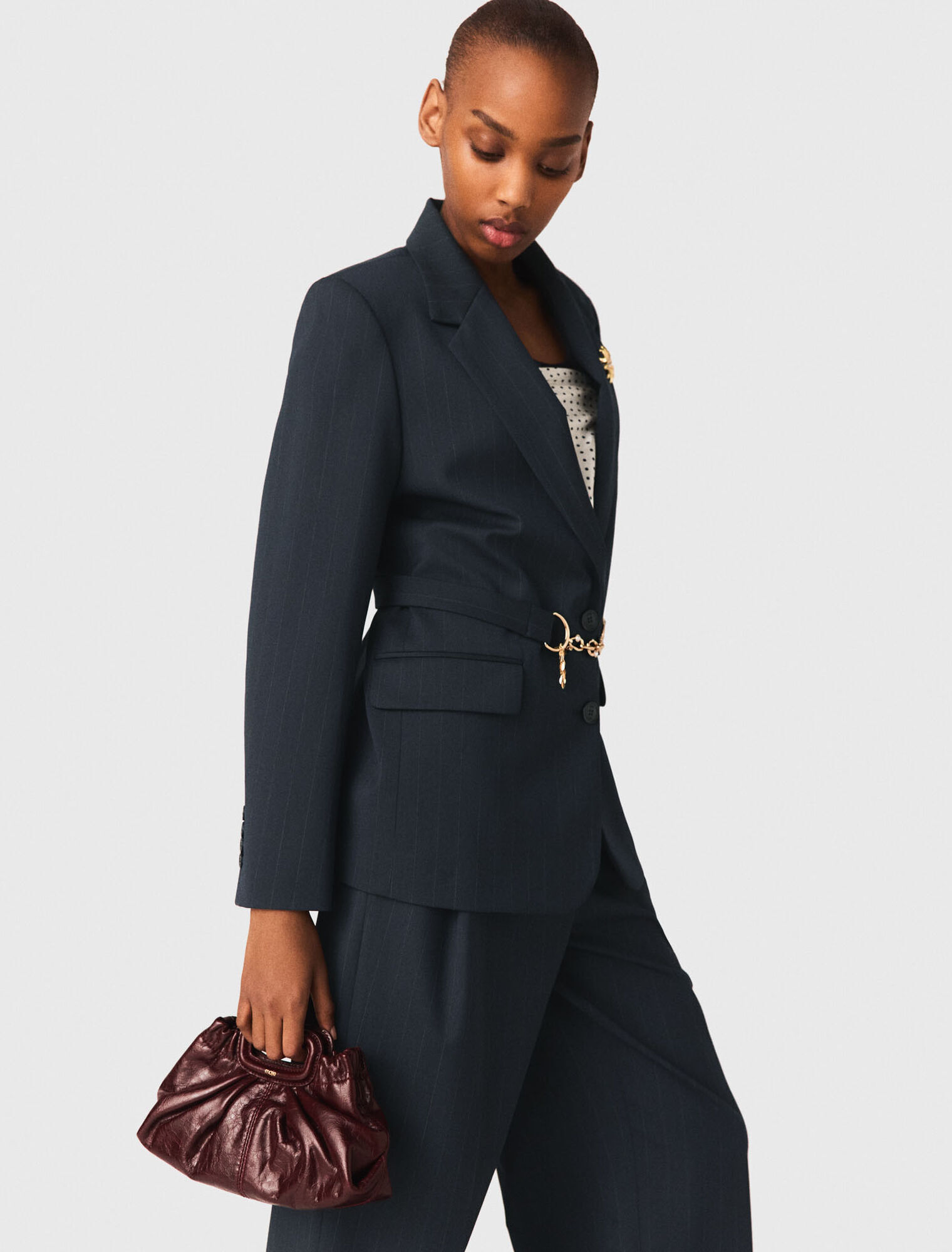 Crackled leather mini clutch