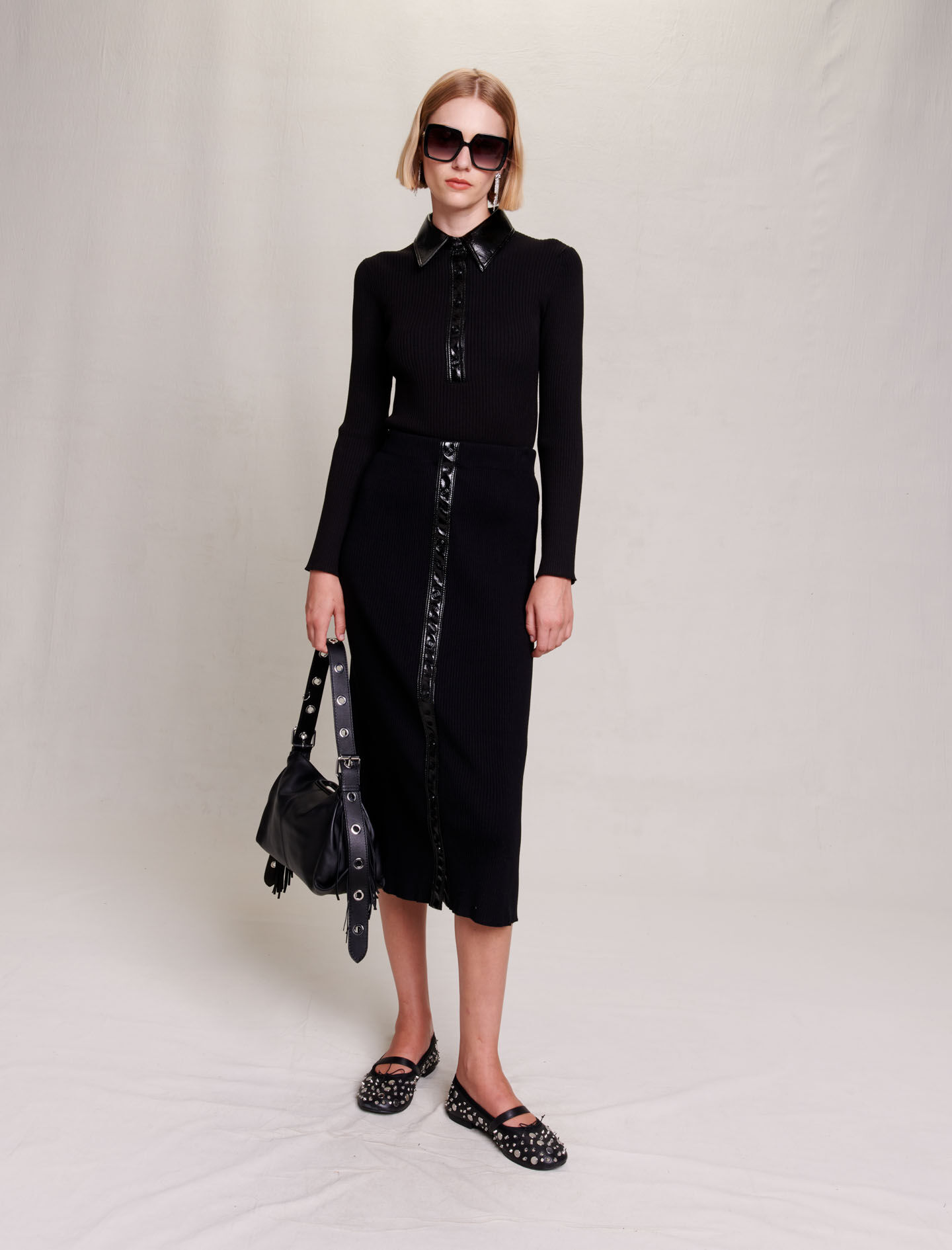 Maje jupe noir new arrivals