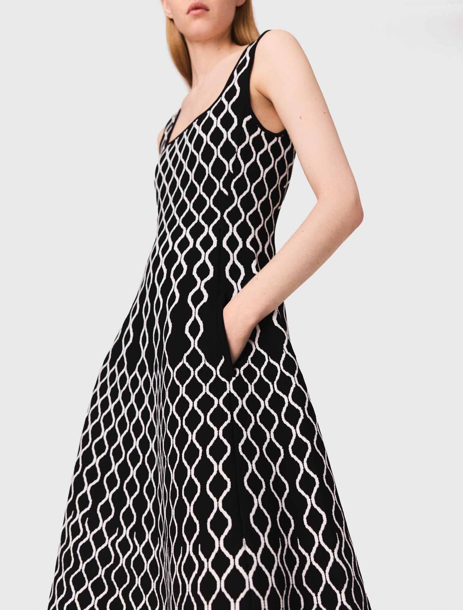 Robe midi en maille jacquard
