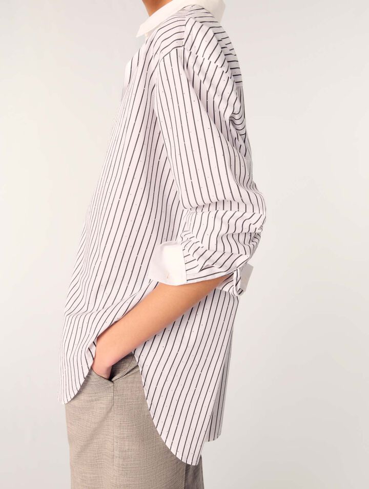 Chemise strassée à rayures