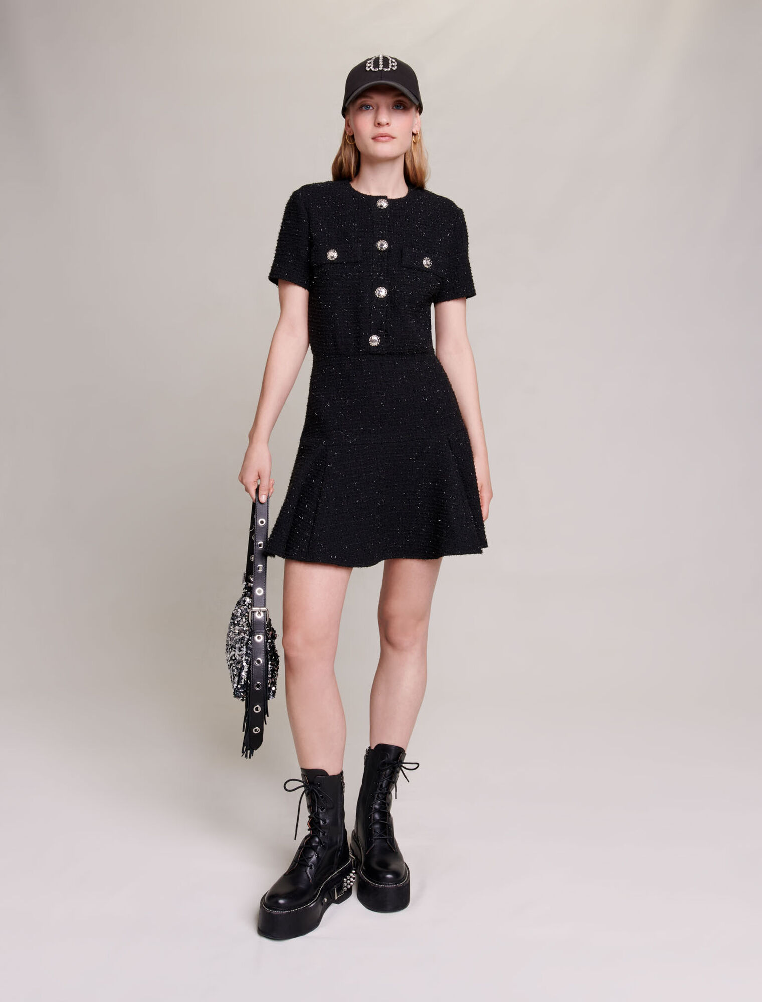 Robe courte en tweed
