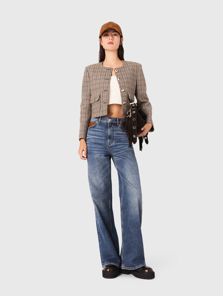 Veste courte à carreaux