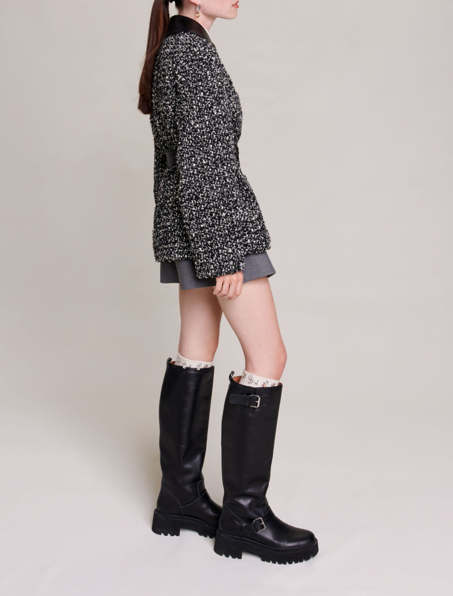 Manteau court en tweed