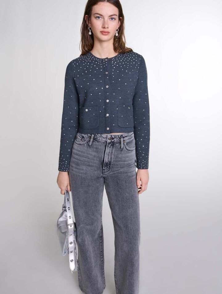 Pull en maille à strass
