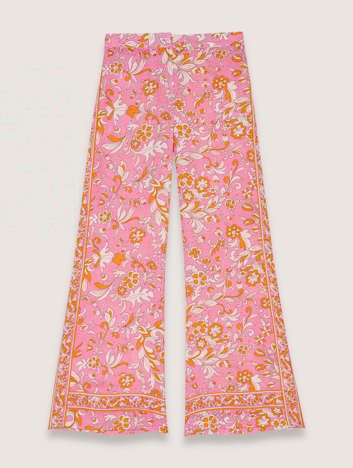 Patterned linen trousers