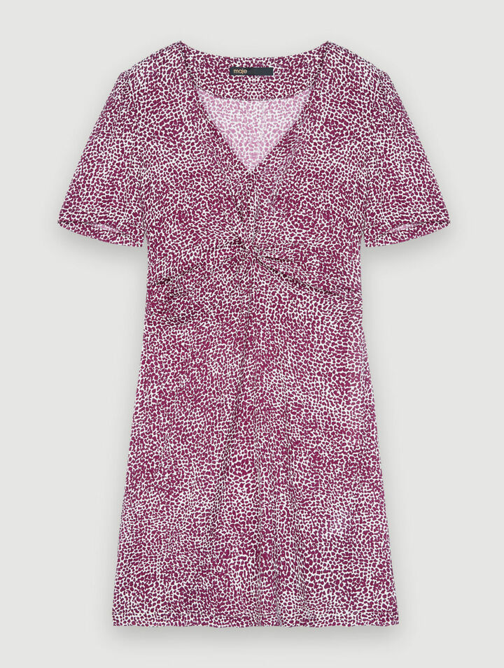 Robe imprimée léopard twistée devant