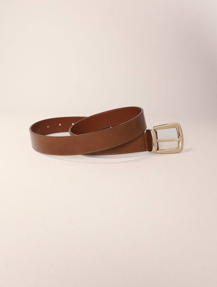 Ceinture en cuir et boucle carrée