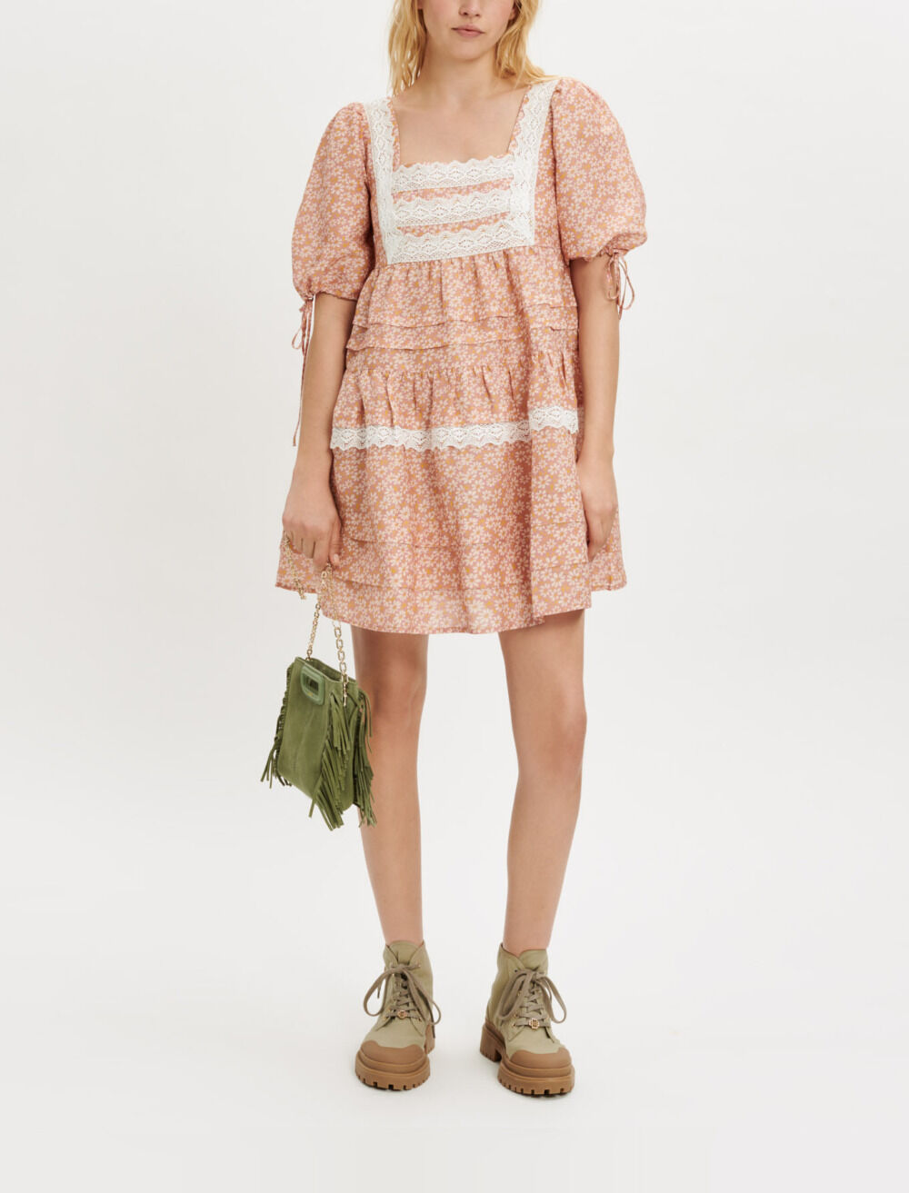 Maje long dress with daisy print new arrivals