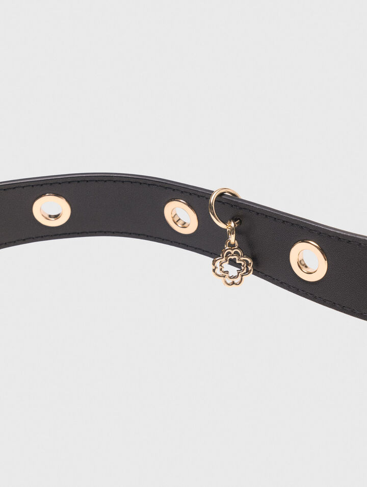 Bandoulière en cuir à œillets
