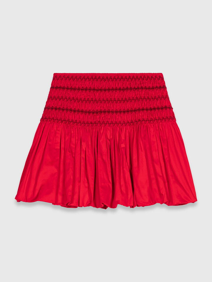 Jupe boule à taille smockée 