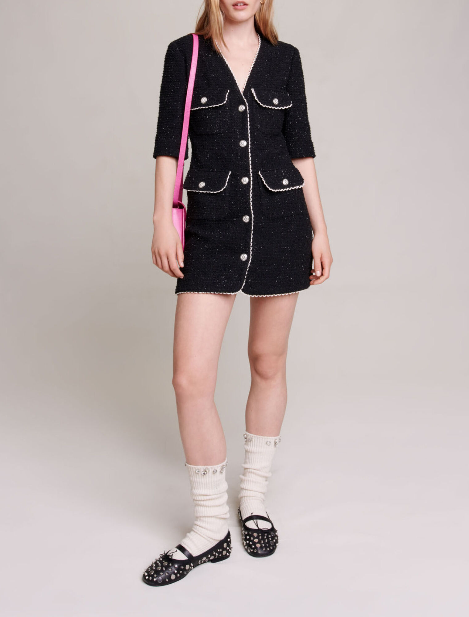 Robe courte en tweed