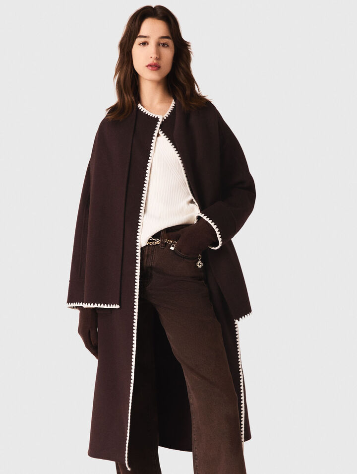 Manteau en double face brodé