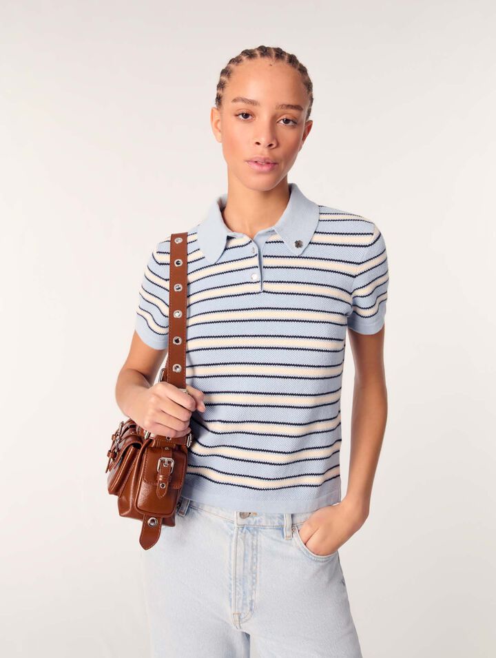 Polo en maille à rayures