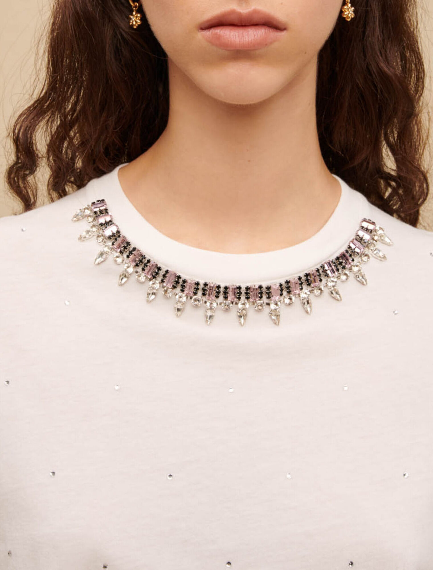 Tee-shirt en jersey à strass