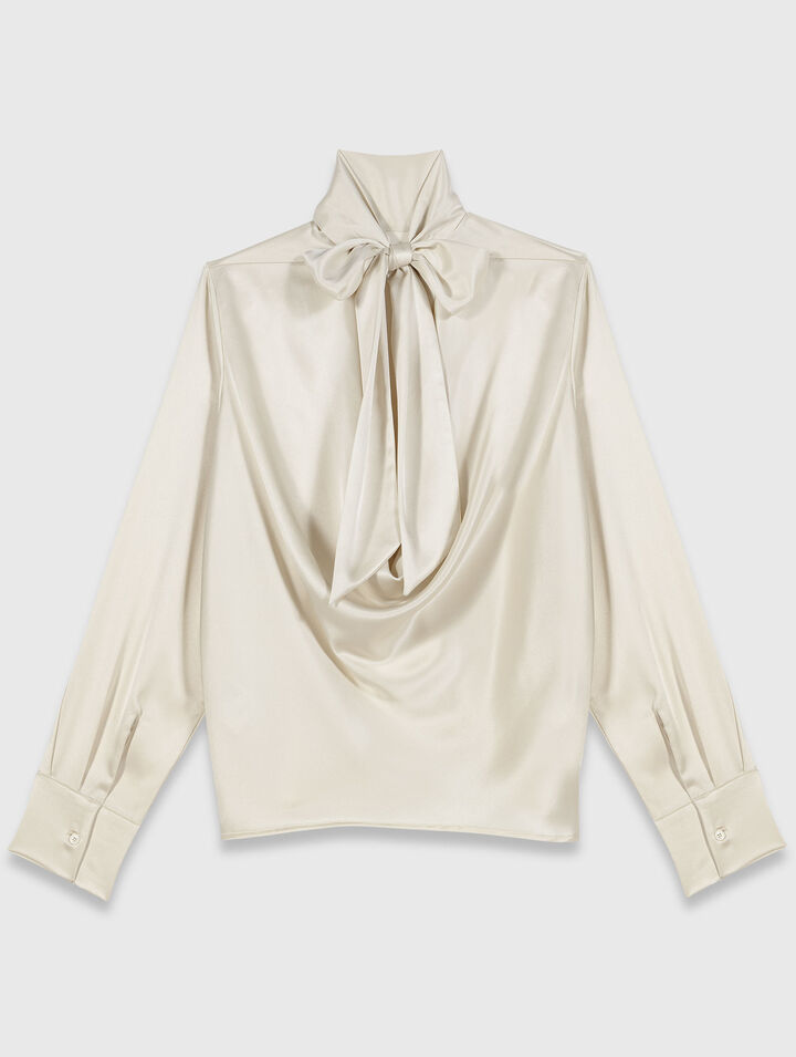 Satin blouse with draped back