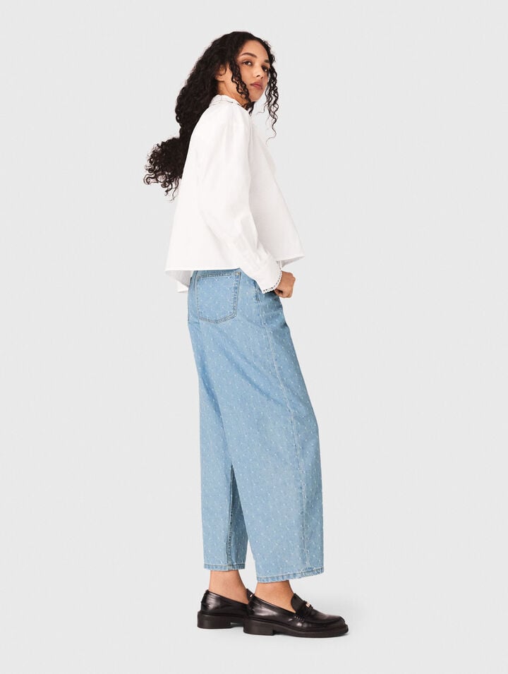 Textured balloon jeans