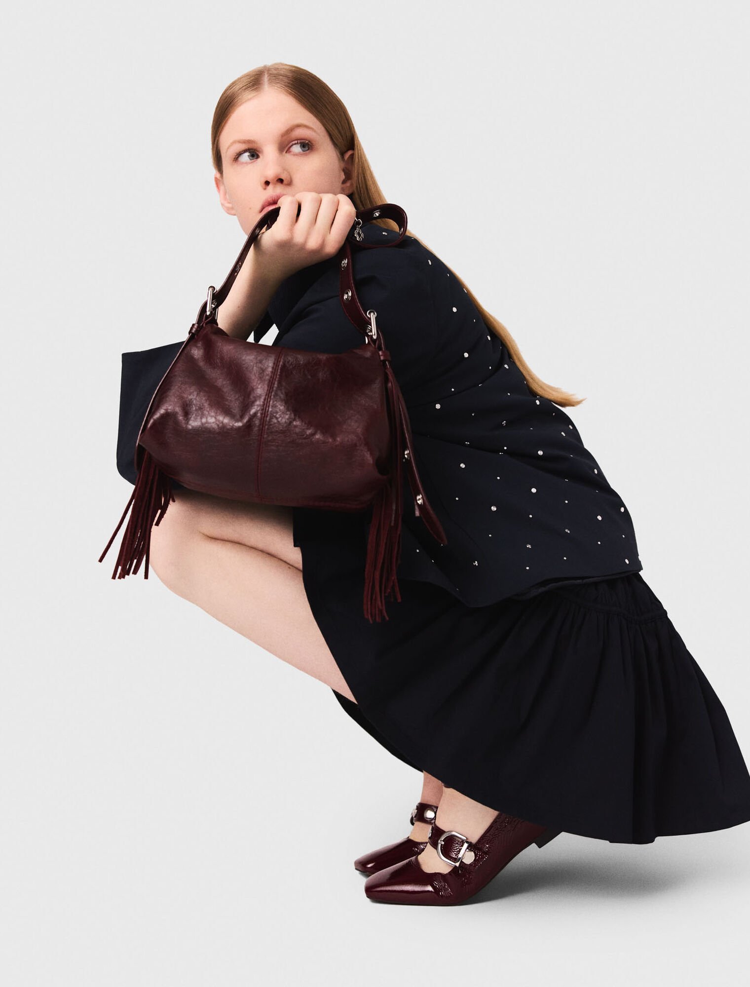 Sac Miss M mini en cuir usé