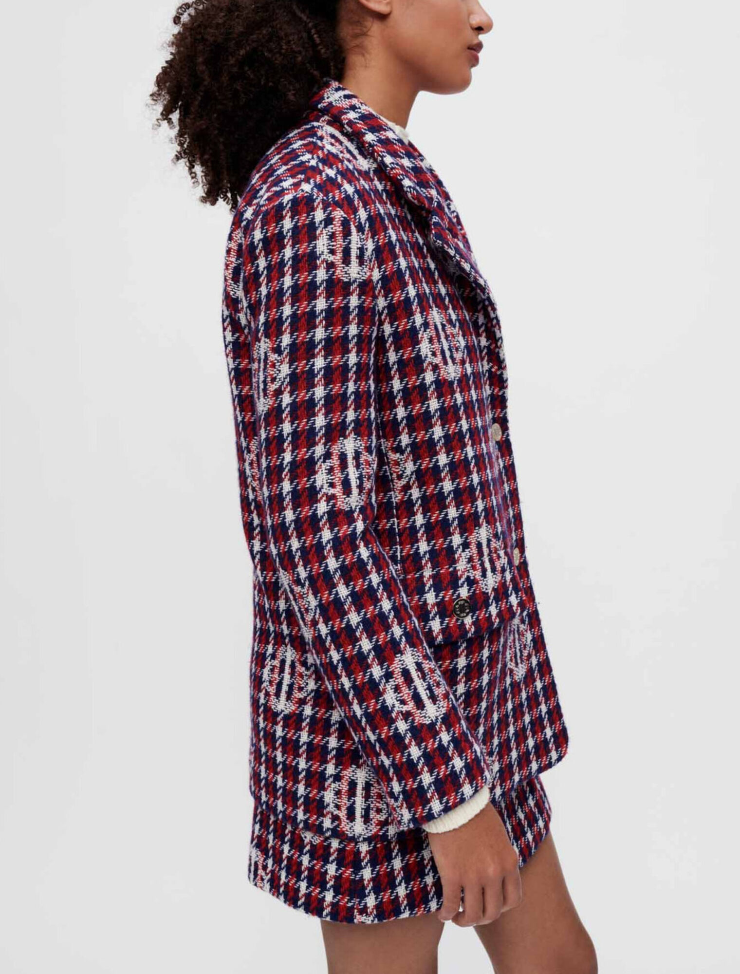 Veste jacquard Clover à carreaux