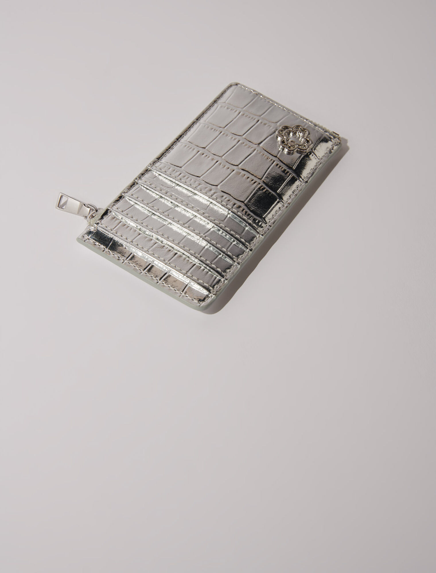 Mock croc leather cardholder