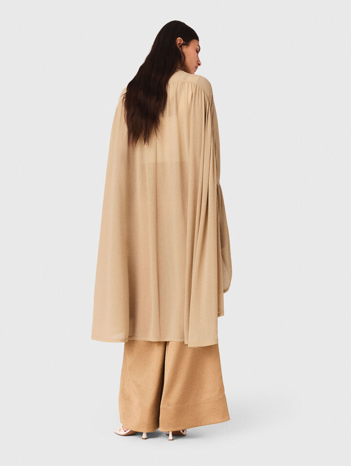 Cape top with jewel collar