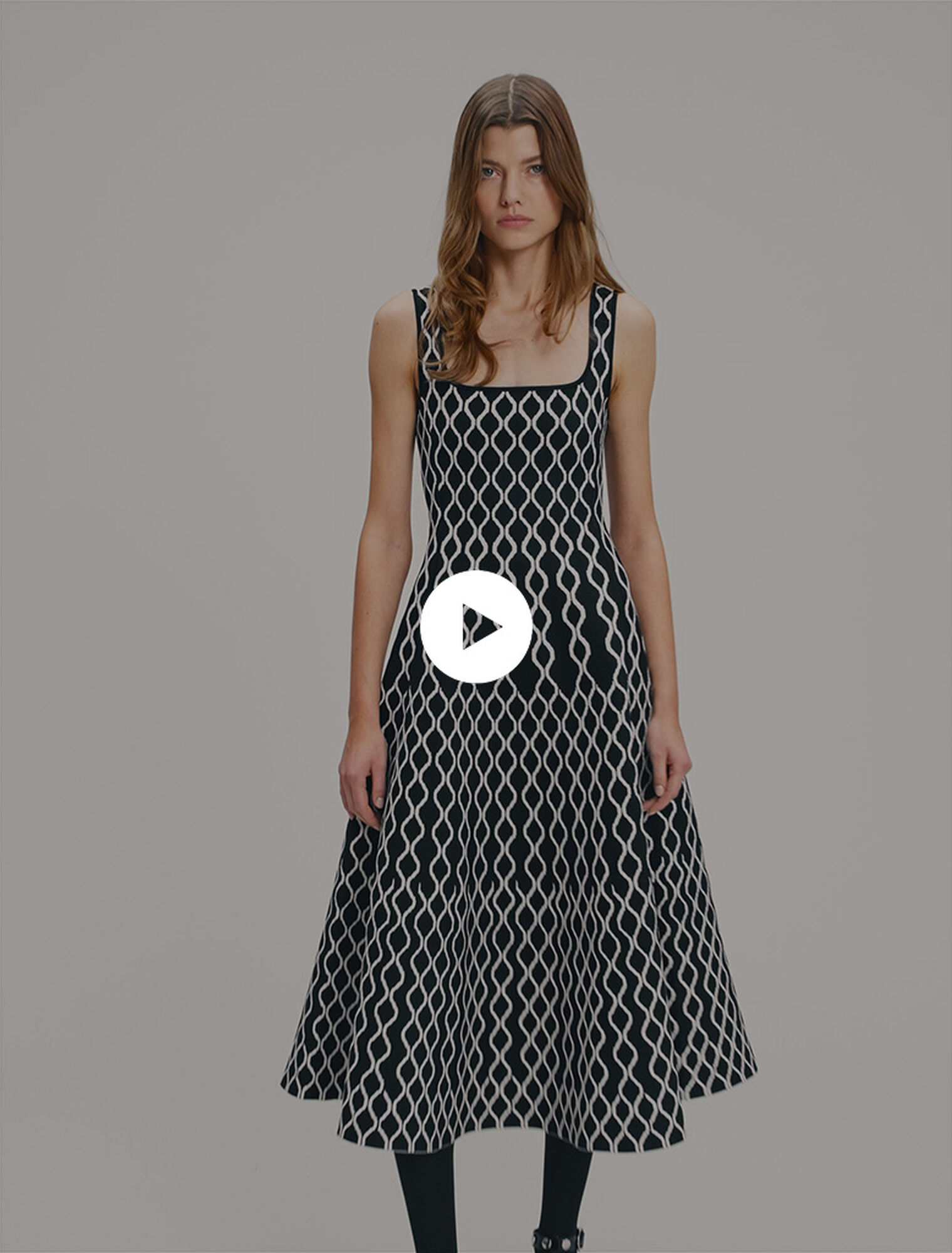 Robe midi en maille jacquard