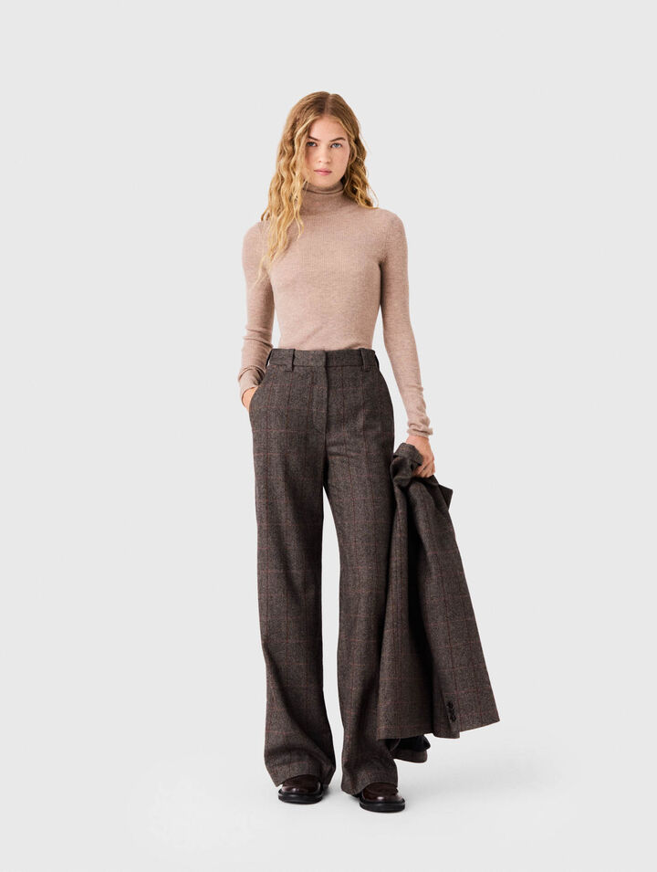 Pantalon de tailleur &agrave; carreaux