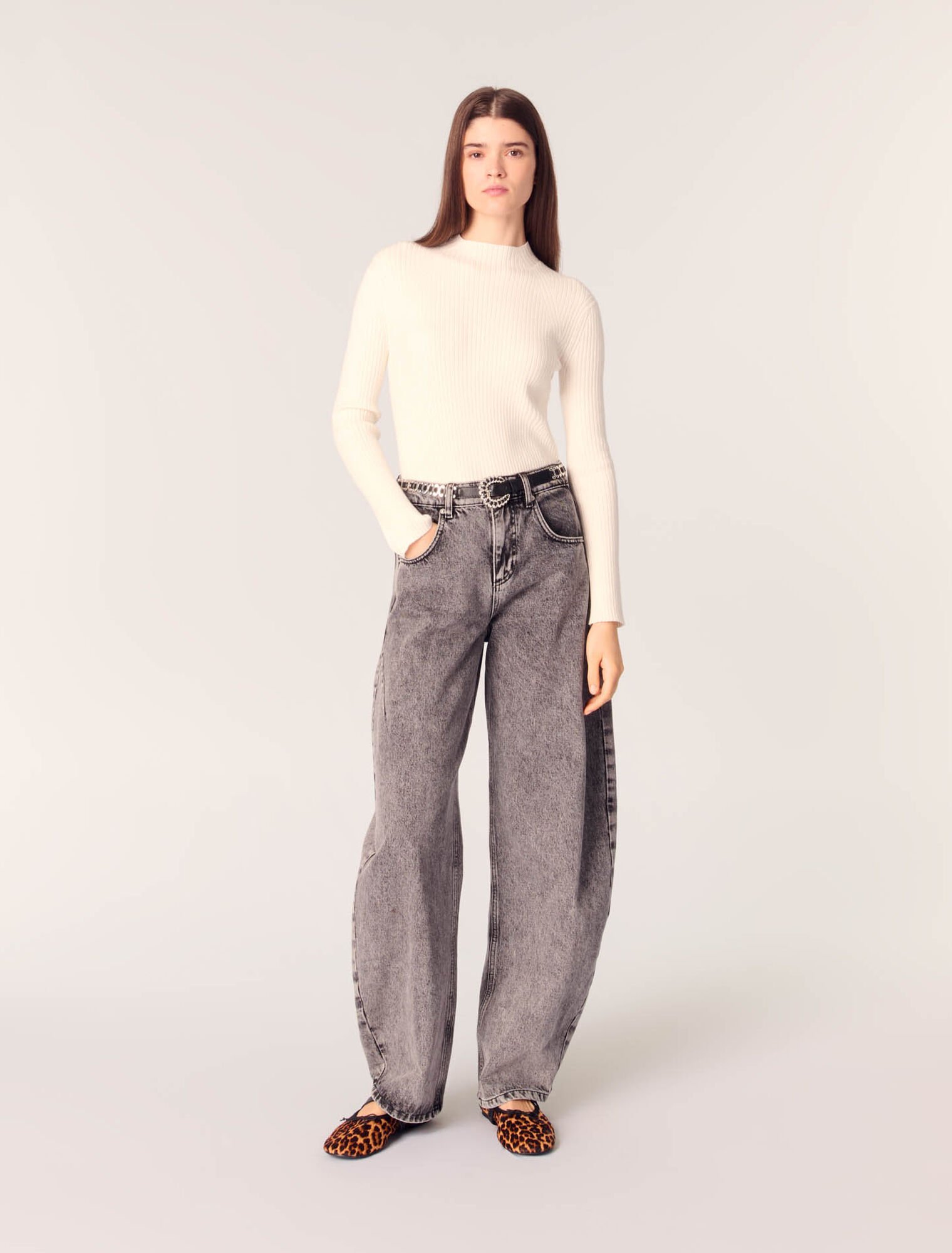 Pull en maille côtelée