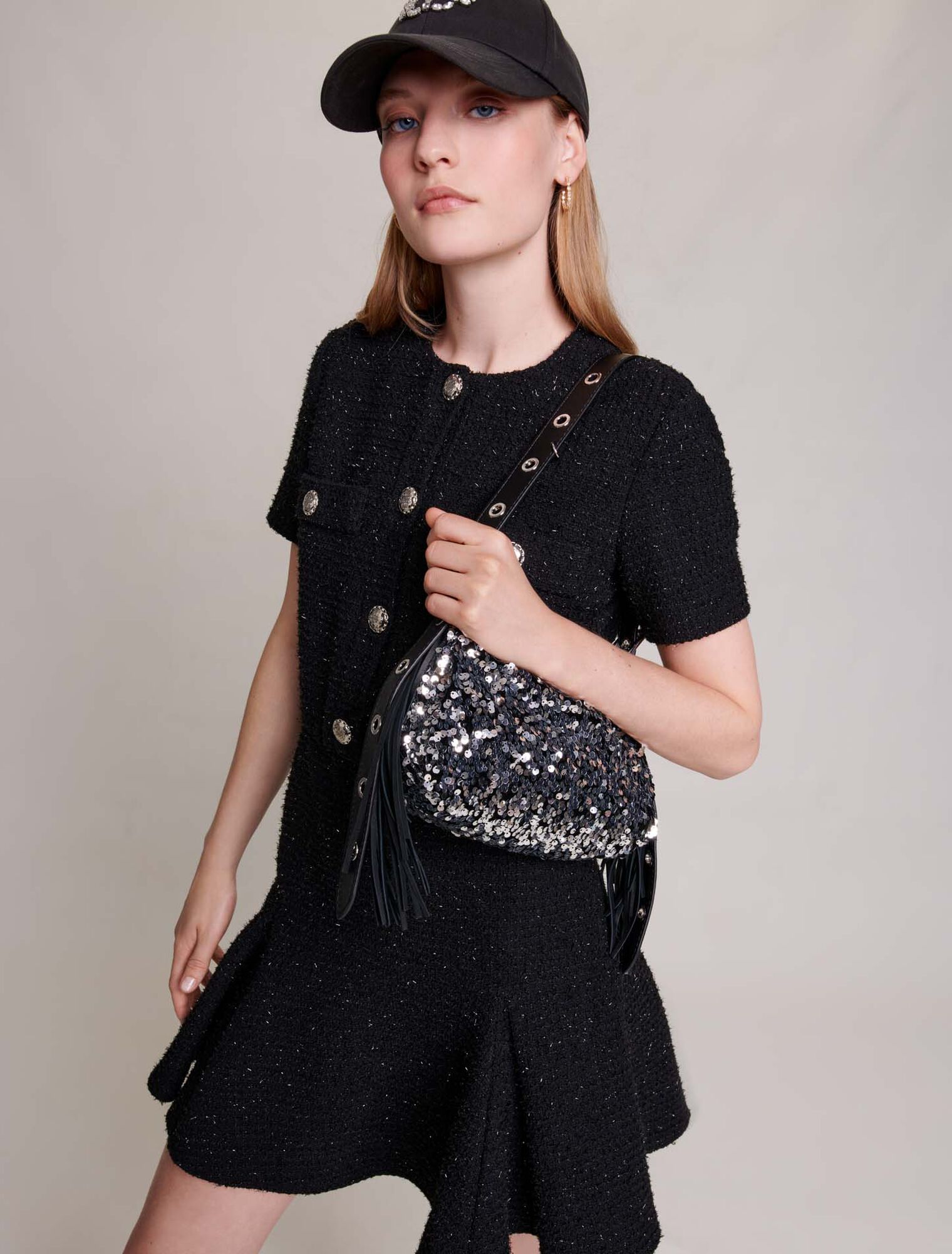 Robe courte en tweed
