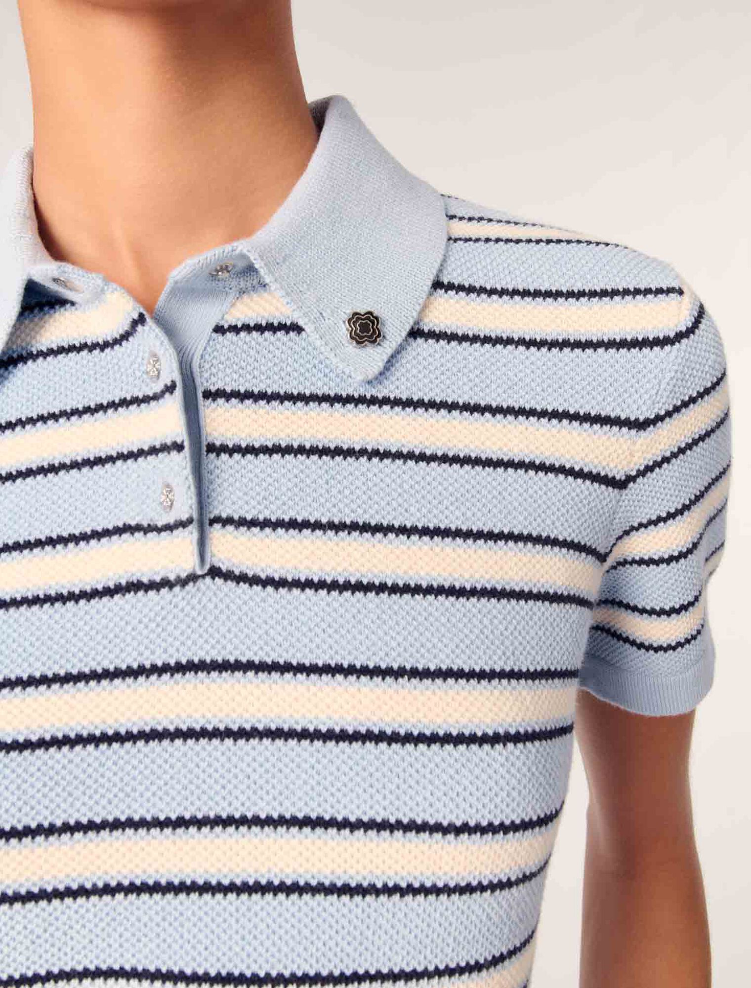 Polo en maille à rayures