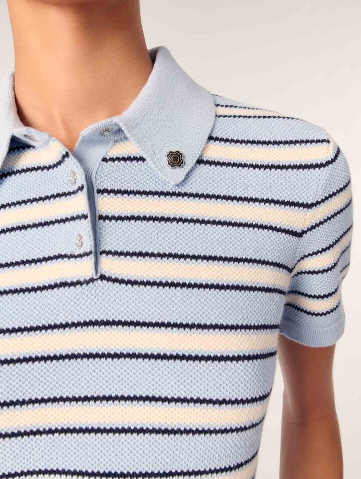 Polo en maille à rayures