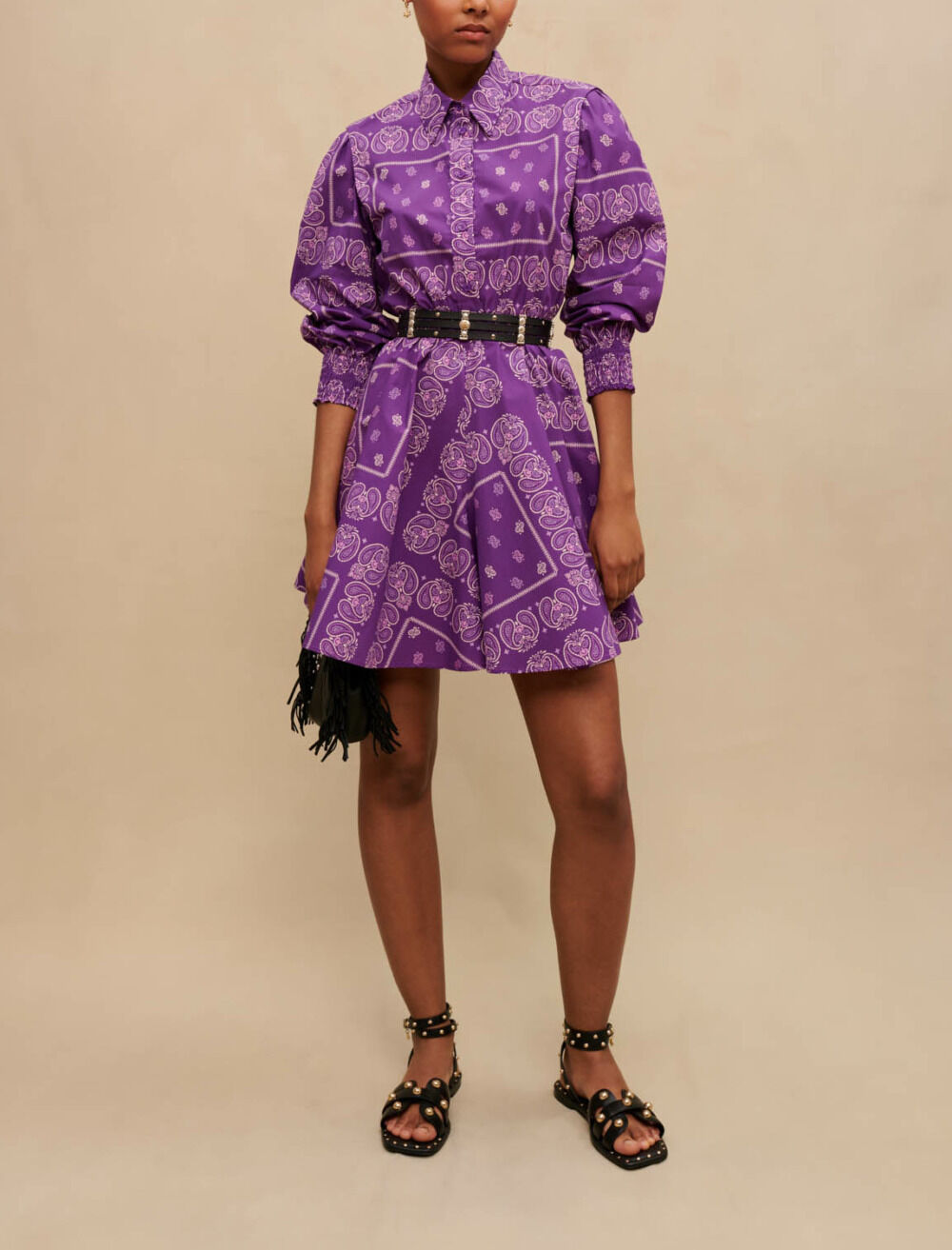 Robe courte imprime paisley Robes Maje