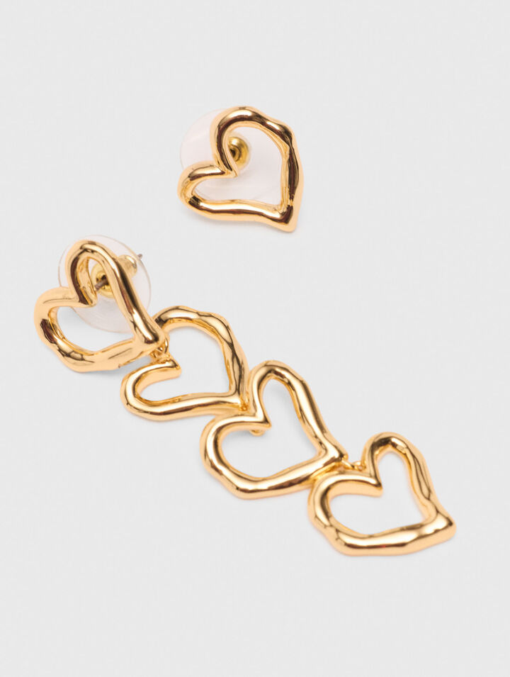 Boucles d'oreilles cœur asymétrique