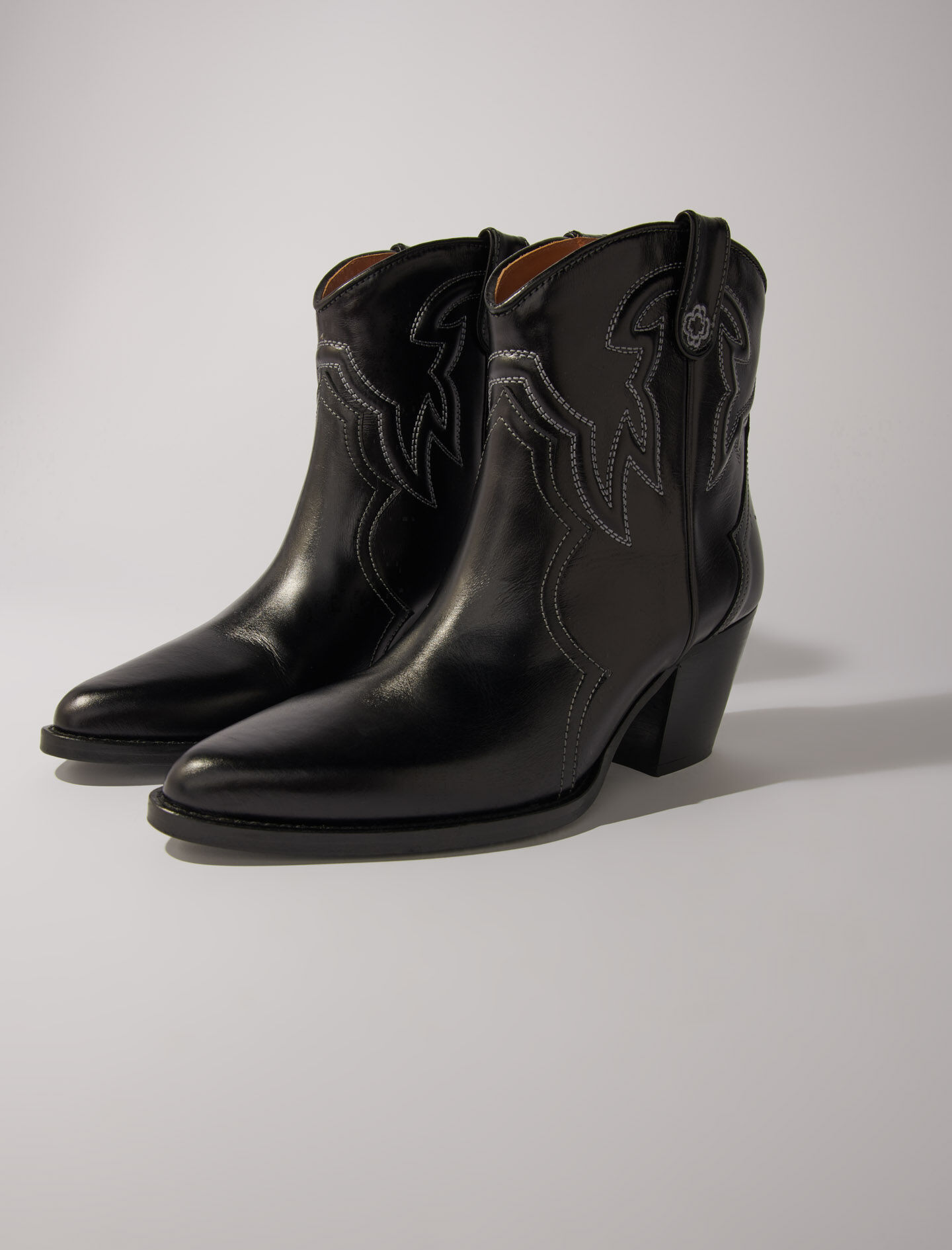 Cowboy ankle boots black sales