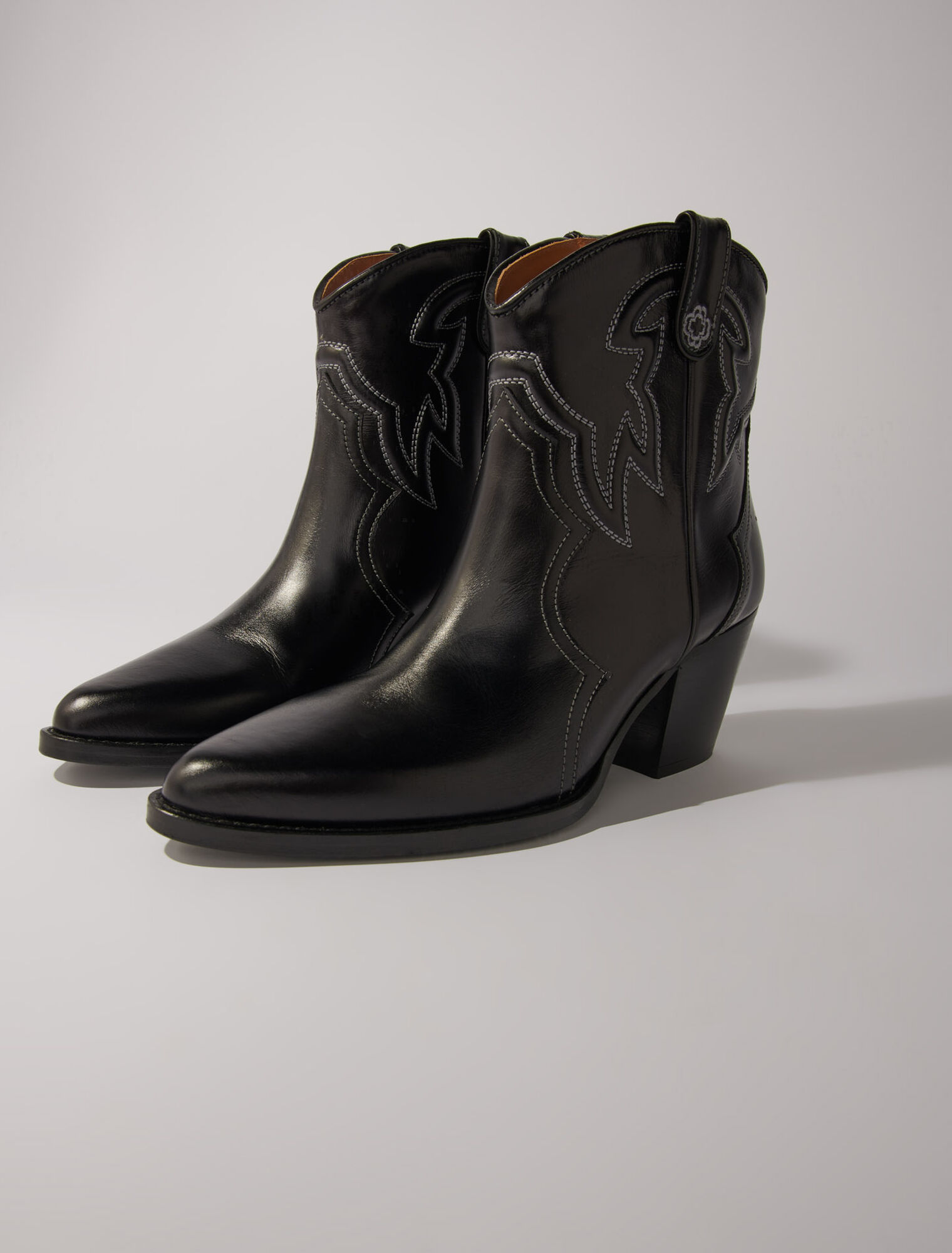 Bottines santiags en cuir