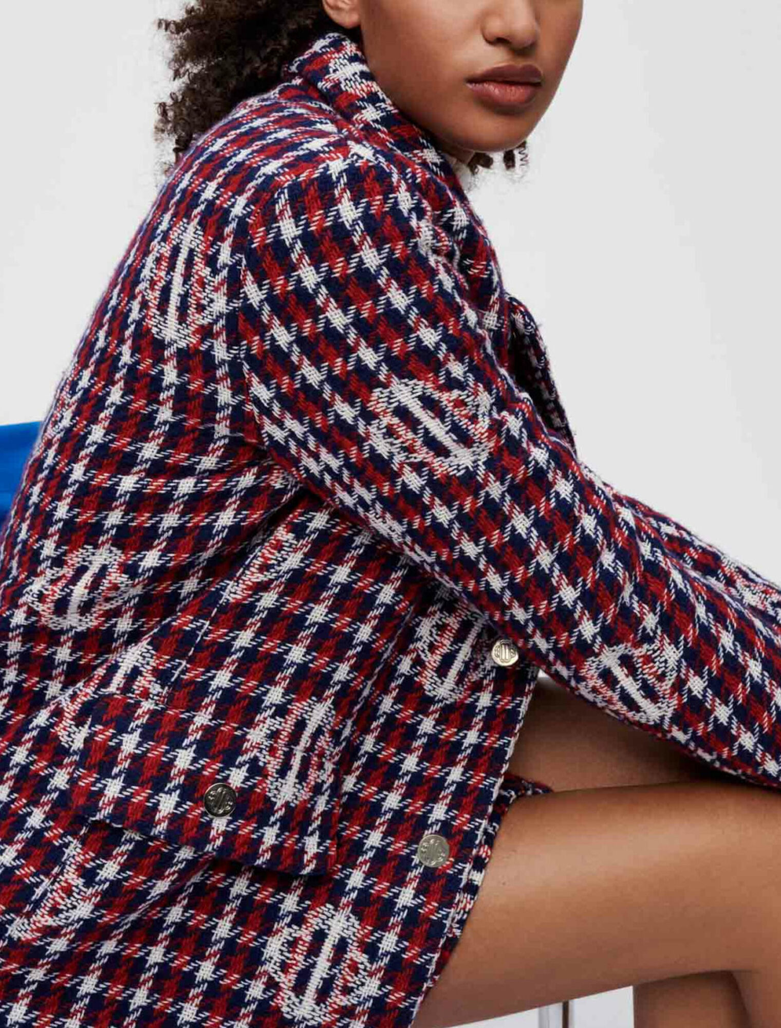 Veste jacquard Clover à carreaux