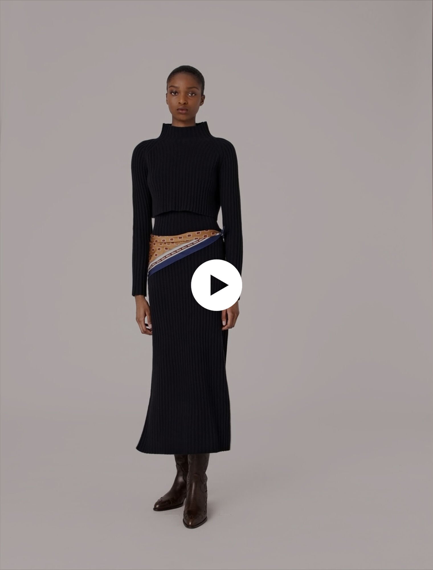 Robe en maille avec pull amovible